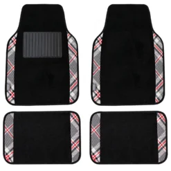 Tartan11 Plaid Trim Non-Slip Carpet Floor Mats - Full Set Beige(Tartan11 Plaid Trim Non Slip Carpet Floor Mats Full Set Beige)