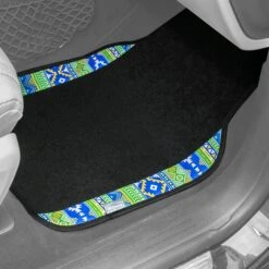 Mesa11 Southwestern Print Non-Slip Carpet Floor Mats - Full Set Green(Mesa11 Southwestern Print Non Slip Carpet Floor Mats Full Set Green) -FH Group f14411green mesa interior passenger