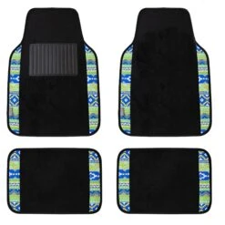 Mesa57 Southwestern Print Seat Covers And Matching Floor Mats - Green Combo Set(Mesa57 Southwestern Print Seat Covers And Matching Floor Mats Green Combo Set) -FH Group f14411green mesa whitebackground 1