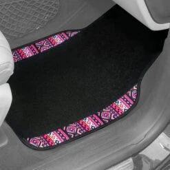 Mesa11 Southwestern Print Non-Slip Carpet Floor Mats - Full Set Pink(Mesa11 Southwestern Print Non Slip Carpet Floor Mats Full Set Pink) 6 Mesa11 Southwestern Print Non-Slip Carpet Floor Mats - Full Set Pink(Mesa11 Southwestern Print Non Slip Carpet Floor Mats Full Set Pink) -FH Group f14411pink mesa interior passenger 1