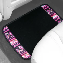 Mesa57 Southwestern Print Seat Covers And Matching Floor Mats - Pink Combo Set(Mesa57 Southwestern Print Seat Covers And Matching Floor Mats Pink Combo Set) -FH Group f14411pink mesa rear