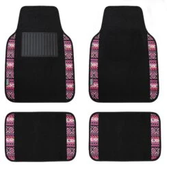 Mesa11 Southwestern Print Non-Slip Carpet Floor Mats - Full Set Pink(Mesa11 Southwestern Print Non Slip Carpet Floor Mats Full Set Pink)