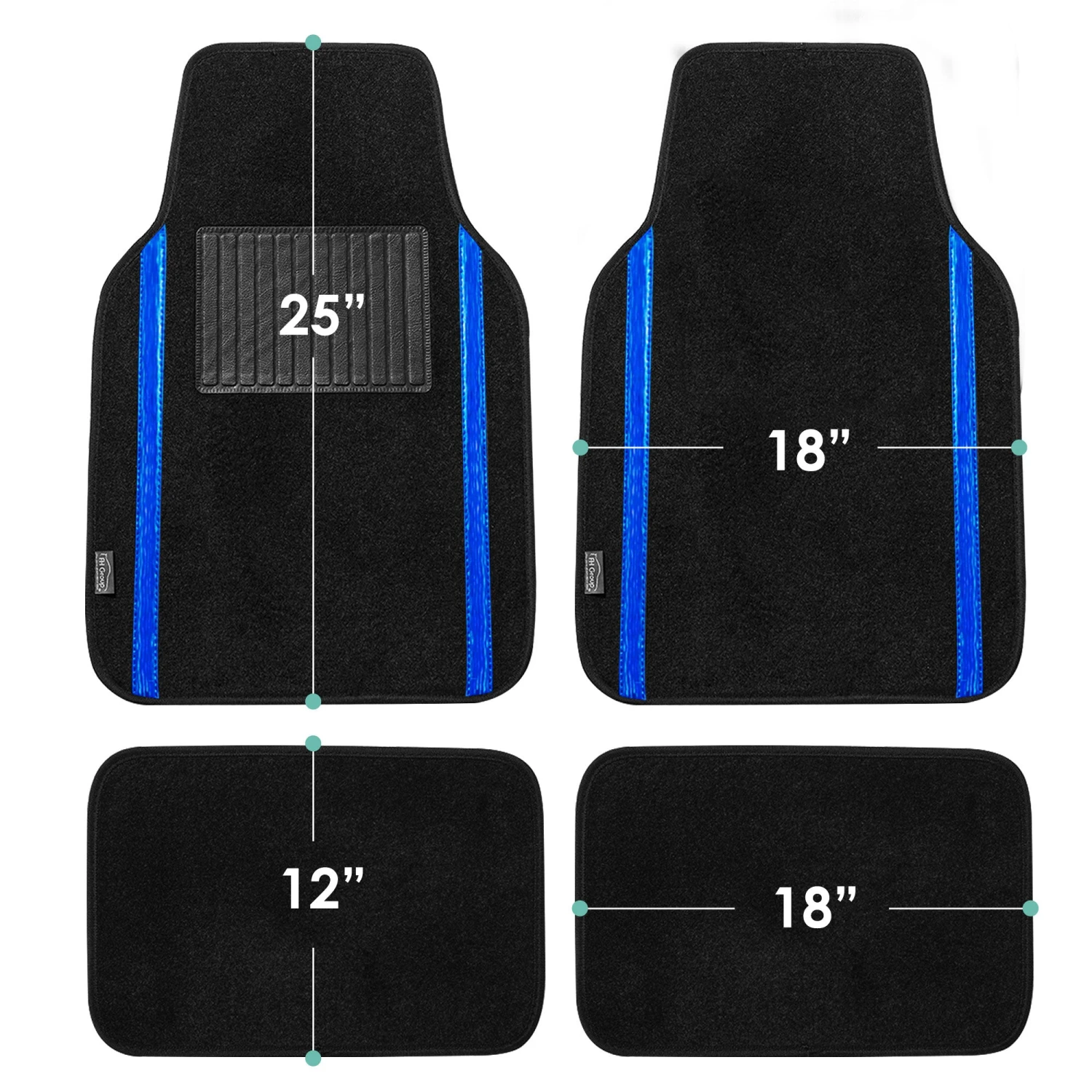 Galaxy13 Metallic Stripe Non-Slip Carpet Floor Mats - Full Set Blue(Galaxy13 Metallic Stripe Non Slip Carpet Floor Mats Full Set Blue) 8 Galaxy13 Metallic Stripe Non-Slip Carpet Floor Mats - Full Set Blue(Galaxy13 Metallic Stripe Non Slip Carpet Floor Mats Full Set Blue) - Image 8