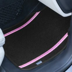 Galaxy13 Metallic Stripe Non-Slip Carpet Floor Mats - Full Set Pink(Galaxy13 Metallic Stripe Non Slip Carpet Floor Mats Full Set Pink) -FH Group f14413pink 2 1
