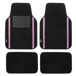 Galaxy13 Metallic Stripe Non-Slip Carpet Floor Mats - Full Set Pink(Galaxy13 Metallic Stripe Non Slip Carpet Floor Mats Full Set Pink)