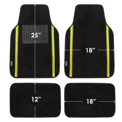 Galaxy13 Metallic Stripe Non-Slip Carpet Floor Mats - Full Set Yellow(Galaxy13 Metallic Stripe Non Slip Carpet Floor Mats Full Set Yellow) 15 Galaxy13 Metallic Stripe Non-Slip Carpet Floor Mats - Full Set Yellow(Galaxy13 Metallic Stripe Non Slip Carpet Floor Mats Full Set Yellow) -FH Group f14413yellow 4