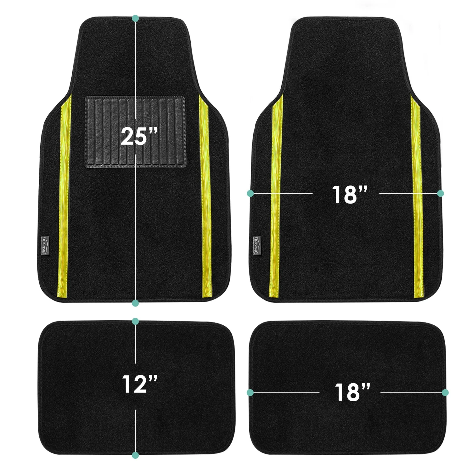 Galaxy13 Metallic Stripe Non-Slip Carpet Floor Mats - Full Set Yellow(Galaxy13 Metallic Stripe Non Slip Carpet Floor Mats Full Set Yellow) 8 Galaxy13 Metallic Stripe Non-Slip Carpet Floor Mats - Full Set Yellow(Galaxy13 Metallic Stripe Non Slip Carpet Floor Mats Full Set Yellow) - Image 8