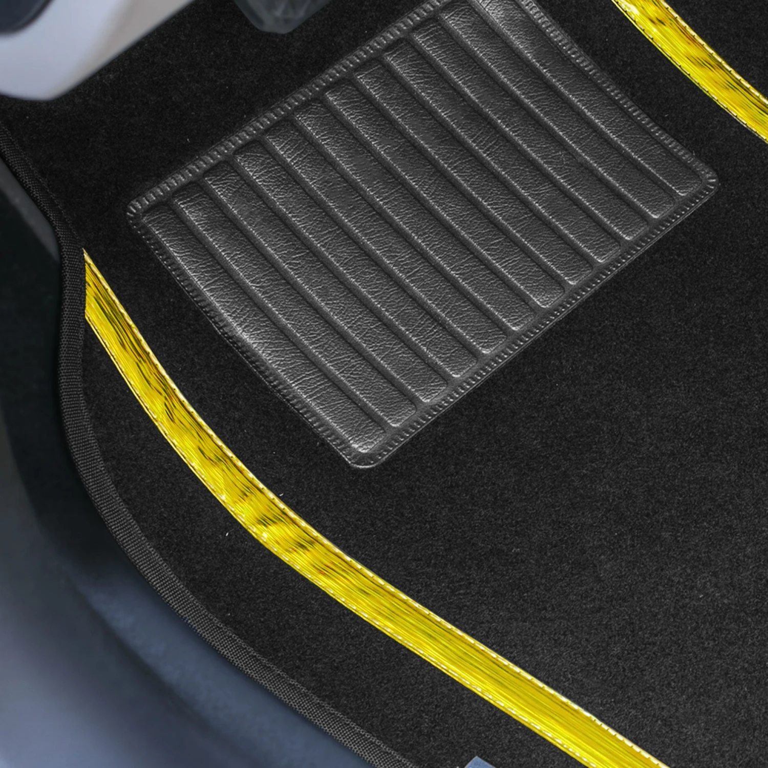 Galaxy13 Metallic Stripe Non-Slip Carpet Floor Mats - Full Set Yellow(Galaxy13 Metallic Stripe Non Slip Carpet Floor Mats Full Set Yellow) 2 Galaxy13 Metallic Stripe Non-Slip Carpet Floor Mats - Full Set Yellow(Galaxy13 Metallic Stripe Non Slip Carpet Floor Mats Full Set Yellow) - Image 2