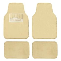 Doe16 Faux Rabbit Fur Non-Slip Floor Mats - Full Set Beige(Doe16 Faux Rabbit Fur Non Slip Floor Mats Full Set Beige)