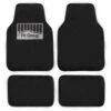 Doe16 Faux Rabbit Fur Non-Slip Floor Mats - Full Set Black(Doe16 Faux Rabbit Fur Non Slip Floor Mats Full Set Black)