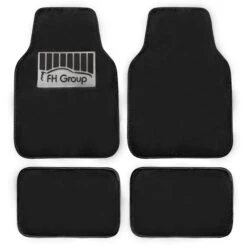 Doe16 Faux Rabbit Fur Non-Slip Floor Mats - Full Set Black(Doe16 Faux Rabbit Fur Non Slip Floor Mats Full Set Black)