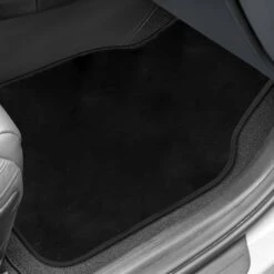 Doe16 Faux Rabbit Fur Non-Slip Floor Mats - Full Set Black(Doe16 Faux Rabbit Fur Non Slip Floor Mats Full Set Black) -FH Group f14416black 3 v3