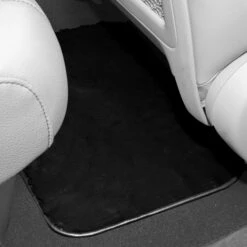 Doe16 Faux Rabbit Fur Non-Slip Floor Mats - Full Set Black(Doe16 Faux Rabbit Fur Non Slip Floor Mats Full Set Black) -FH Group f14416black 4 v2