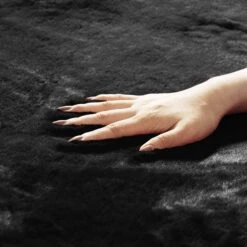 Doe16 Faux Rabbit Fur Non-Slip Floor Mats - Full Set Black(Doe16 Faux Rabbit Fur Non Slip Floor Mats Full Set Black) -FH Group f14416black 7