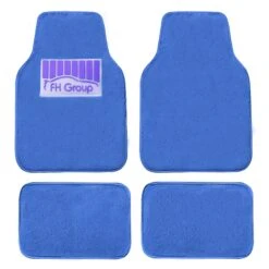 Doe16 Faux Rabbit Fur Non-Slip Floor Mats - Full Set Blue(Doe16 Faux Rabbit Fur Non Slip Floor Mats Full Set Blue)