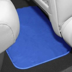 Doe16 Faux Rabbit Fur Non-Slip Floor Mats - Full Set Blue(Doe16 Faux Rabbit Fur Non Slip Floor Mats Full Set Blue) -FH Group f14416blue 4 v2