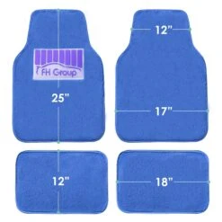 Doe16 Faux Rabbit Fur Non-Slip Floor Mats - Full Set Blue(Doe16 Faux Rabbit Fur Non Slip Floor Mats Full Set Blue) -FH Group f14416blue 5