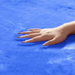 Doe16 Faux Rabbit Fur Non-Slip Floor Mats - Full Set Blue(Doe16 Faux Rabbit Fur Non Slip Floor Mats Full Set Blue) -FH Group f14416blue 7