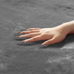 Doe16 Faux Rabbit Fur Non-Slip Floor Mats - Full Set Gray(Doe16 Faux Rabbit Fur Non Slip Floor Mats Full Set Gray) -FH Group f14416gray 7