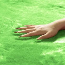 Doe16 Faux Rabbit Fur Non-Slip Floor Mats - Full Set Green(Doe16 Faux Rabbit Fur Non Slip Floor Mats Full Set Green) -FH Group f14416green 7