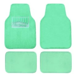 Doe16 Faux Rabbit Fur Non-Slip Floor Mats - Full Set Mint(Doe16 Faux Rabbit Fur Non Slip Floor Mats Full Set Mint)