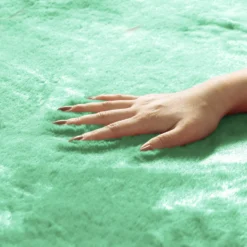 Doe16 Faux Rabbit Fur Non-Slip Floor Mats - Full Set Mint(Doe16 Faux Rabbit Fur Non Slip Floor Mats Full Set Mint) -FH Group f14416mint 7