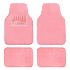 Doe16 Faux Rabbit Fur Non-Slip Floor Mats - Full Set Pink(Doe16 Faux Rabbit Fur Non Slip Floor Mats Full Set Pink)