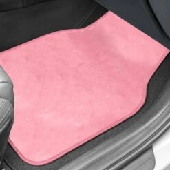Doe16 Faux Rabbit Fur Non-Slip Floor Mats - Full Set Pink(Doe16 Faux Rabbit Fur Non Slip Floor Mats Full Set Pink) -FH Group f14416pink 3