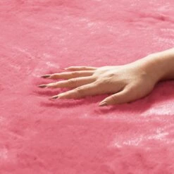 Doe16 Faux Rabbit Fur Non-Slip Floor Mats - Full Set Pink(Doe16 Faux Rabbit Fur Non Slip Floor Mats Full Set Pink) -FH Group f14416pink 7