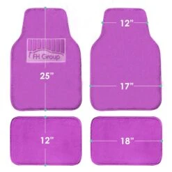 Doe16 Faux Rabbit Fur Non-Slip Floor Mats - Full Set Purple(Doe16 Faux Rabbit Fur Non Slip Floor Mats Full Set Purple) -FH Group f14416purple 5