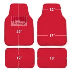 Doe16 Faux Rabbit Fur Non-Slip Floor Mats - Full Set Red(Doe16 Faux Rabbit Fur Non Slip Floor Mats Full Set Red) 11 Doe16 Faux Rabbit Fur Non-Slip Floor Mats - Full Set Red(Doe16 Faux Rabbit Fur Non Slip Floor Mats Full Set Red) -FH Group f14416red 5