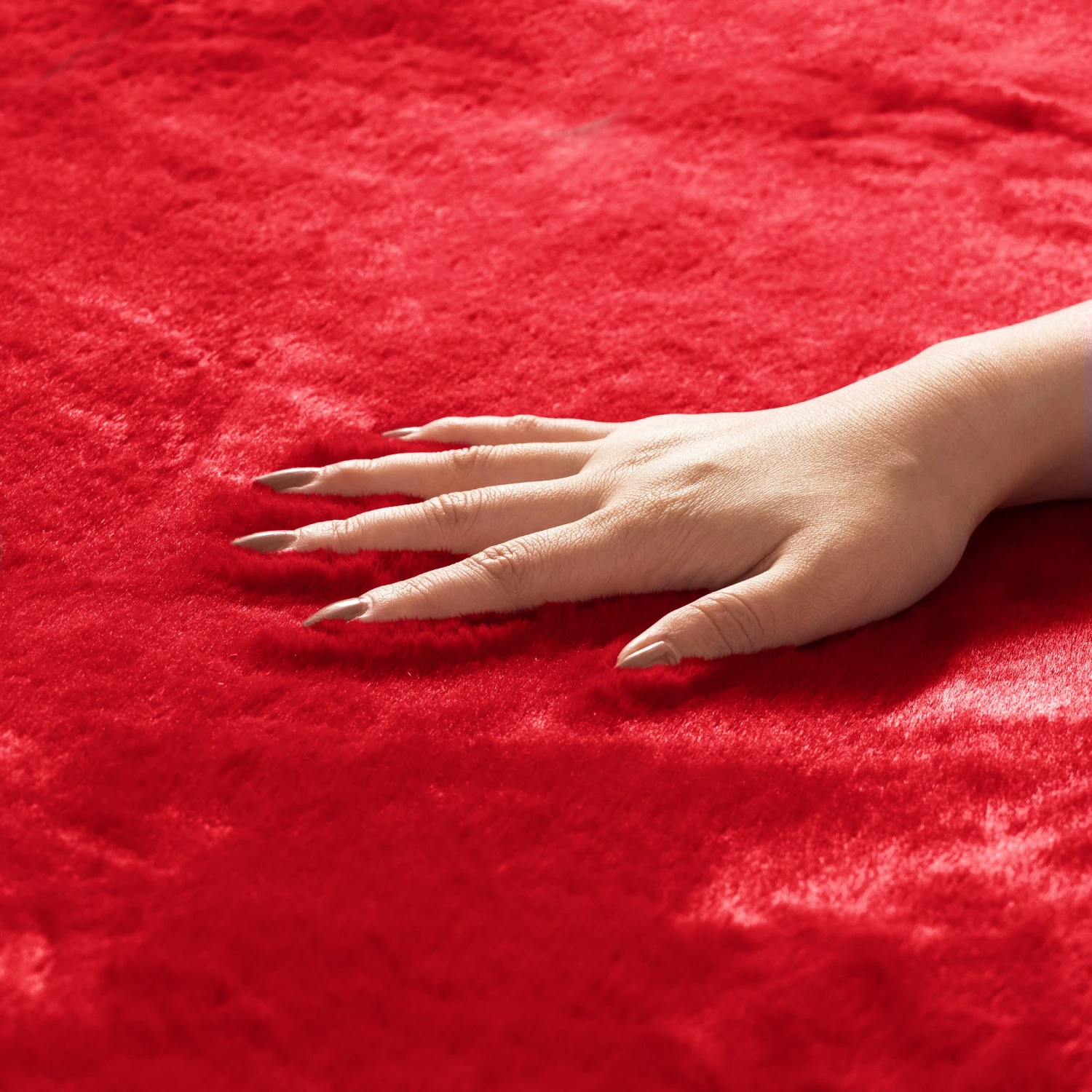 Doe16 Faux Rabbit Fur Non-Slip Floor Mats - Full Set Red(Doe16 Faux Rabbit Fur Non Slip Floor Mats Full Set Red) 6 Doe16 Faux Rabbit Fur Non-Slip Floor Mats - Full Set Red(Doe16 Faux Rabbit Fur Non Slip Floor Mats Full Set Red) - Image 6