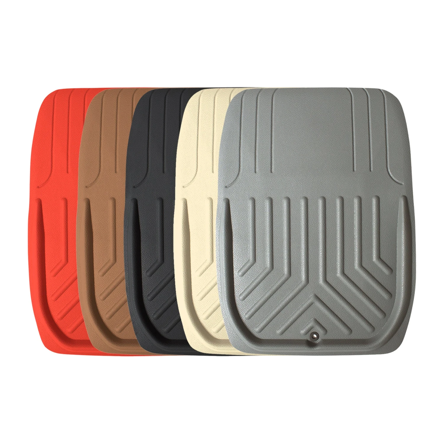 Faux Leather Deep Tray Floor Mats Full Set - Red(Faux Leather Deep Tray Floor Mats Full Set Red) 7 Faux Leather Deep Tray Floor Mats Full Set - Red(Faux Leather Deep Tray Floor Mats Full Set Red) - Image 7