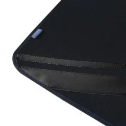 Non-Slip Carpet Floor Mats With Faux Leather Stripes - Full Set Black(Non Slip Carpet Floor Mats With Faux Leather Stripes Full Set Black) -FH Group f14501black closeup e1592591592114