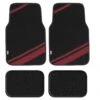 Non-Slip Carpet Floor Mats With Faux Leather Stripes - Full Set Burgundy(Non Slip Carpet Floor Mats With Faux Leather Stripes Full Set Burgundy)