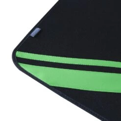 Non-Slip Carpet Floor Mats With Faux Leather Stripes - Full Set Green(Non Slip Carpet Floor Mats With Faux Leather Stripes Full Set Green) -FH Group f14501green closeup e1592591903892