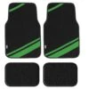 Non-Slip Carpet Floor Mats With Faux Leather Stripes - Full Set Green(Non Slip Carpet Floor Mats With Faux Leather Stripes Full Set Green)