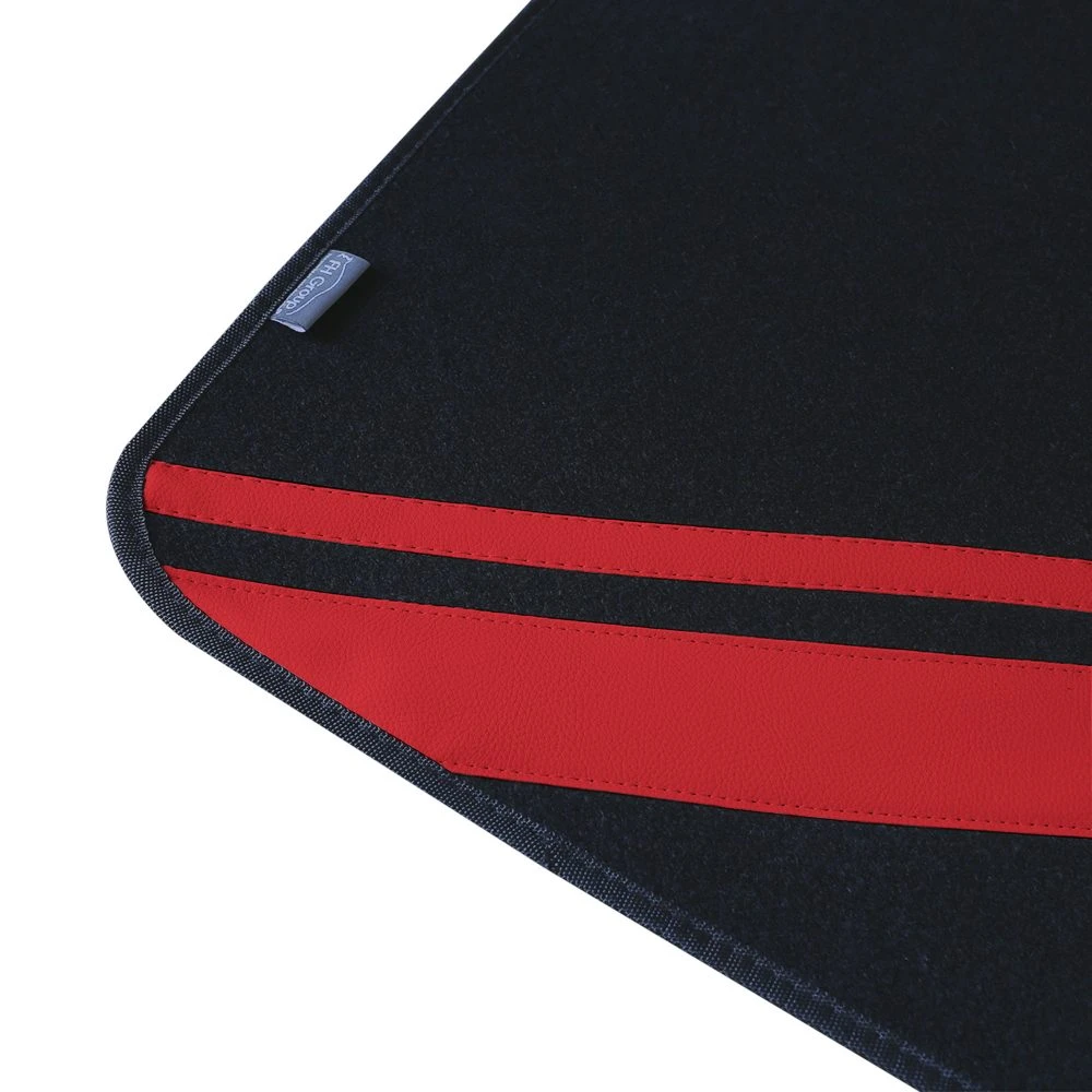 Non-Slip Carpet Floor Mats With Faux Leather Stripes - Full Set Red(Non Slip Carpet Floor Mats With Faux Leather Stripes Full Set Red) 4 Non-Slip Carpet Floor Mats With Faux Leather Stripes - Full Set Red(Non Slip Carpet Floor Mats With Faux Leather Stripes Full Set Red) - Image 4