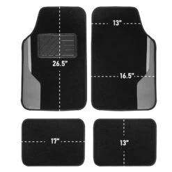 Color-Block Carpet Liners Non-Slip Car Floor Mats With Faux Leather Accents - Full Set Gray(Color Block Carpet Liners Non Slip Car Floor Mats With Faux Leather Accents Full Set Gray) -FH Group f14502 dimensions e1595865133815 f2074d55 f847 4b95 bfe6 b26d2e6f3a38