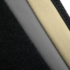 Color-Block Carpet Liners Non-Slip Car Floor Mats With Faux Leather Accents - Full Set Beige(Color Block Carpet Liners Non Slip Car Floor Mats With Faux Leather Accents Full Set Beige) -FH Group f14502BEIGE texture e1595865170466