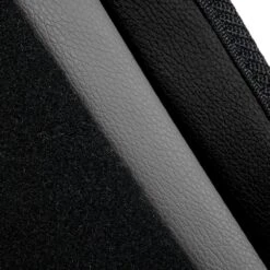 Color-Block Carpet Liners Non-Slip Car Floor Mats With Faux Leather Accents - Full Set Black(Color Block Carpet Liners Non Slip Car Floor Mats With Faux Leather Accents Full Set Black) -FH Group f14502BLACKr texture e1595864856526
