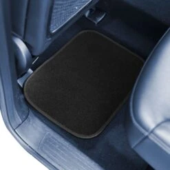 Color-Block Carpet Liners Non-Slip Car Floor Mats With Faux Leather Accents - Full Set Beige(Color Block Carpet Liners Non Slip Car Floor Mats With Faux Leather Accents Full Set Beige) -FH Group f14502black rear single e1595864806988