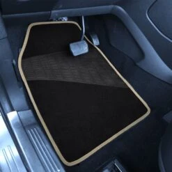 Color-Trimmed Non-Slip Carpet Floor Mats With Rubber Heel Pad - Full Set Beige(Color Trimmed Non Slip Carpet Floor Mats With Rubber Heel Pad Full Set Beige) -FH Group f14503beige interior driver v3 e1596033060874