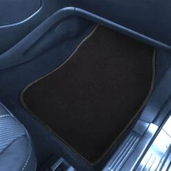 Color-Trimmed Non-Slip Carpet Floor Mats With Rubber Heel Pad - Full Set Black(Color Trimmed Non Slip Carpet Floor Mats With Rubber Heel Pad Full Set Black) -FH Group f14503black interior passenger v3 e1596033143882