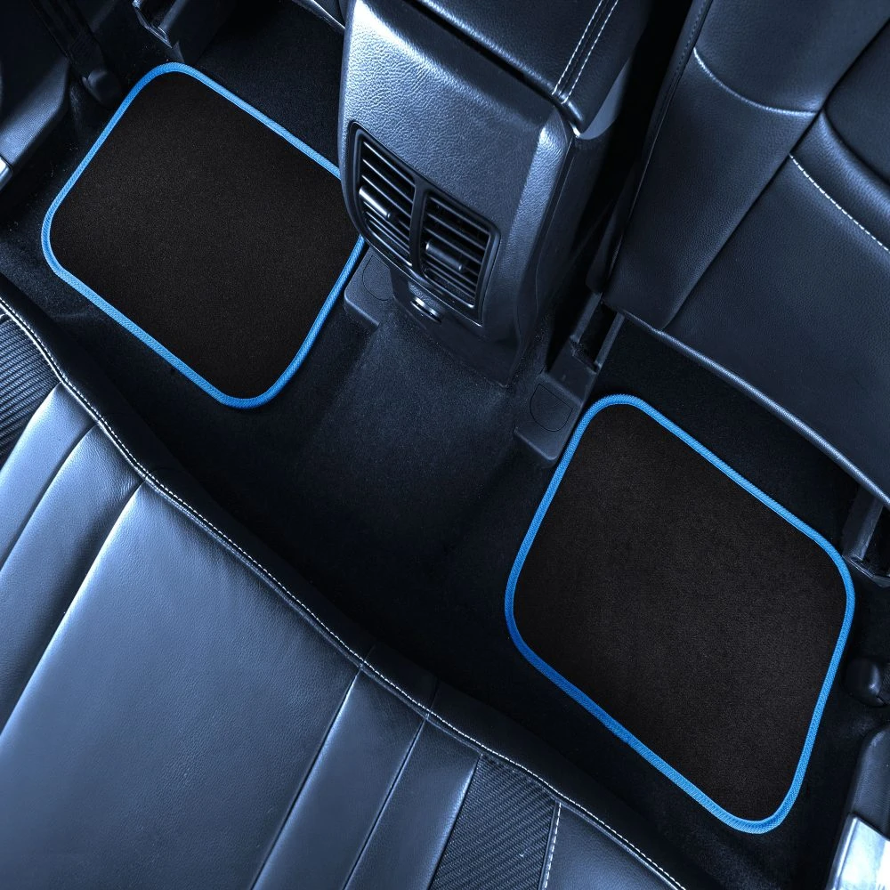 Color-Trimmed Non-Slip Carpet Floor Mats With Rubber Heel Pad - Full Set Blue(Color Trimmed Non Slip Carpet Floor Mats With Rubber Heel Pad Full Set Blue) 2 Color-Trimmed Non-Slip Carpet Floor Mats With Rubber Heel Pad - Full Set Blue(Color Trimmed Non Slip Carpet Floor Mats With Rubber Heel Pad Full Set Blue) - Image 2