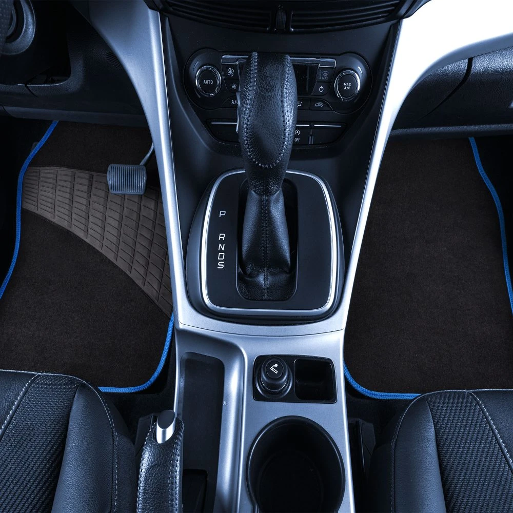 Color-Trimmed Non-Slip Carpet Floor Mats With Rubber Heel Pad - Full Set Blue(Color Trimmed Non Slip Carpet Floor Mats With Rubber Heel Pad Full Set Blue) 4 Color-Trimmed Non-Slip Carpet Floor Mats With Rubber Heel Pad - Full Set Blue(Color Trimmed Non Slip Carpet Floor Mats With Rubber Heel Pad Full Set Blue) - Image 4