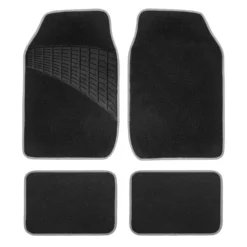 Color-Trimmed Non-Slip Carpet Floor Mats With Rubber Heel Pad - Full Set Gray(Color Trimmed Non Slip Carpet Floor Mats With Rubber Heel Pad Full Set Gray)