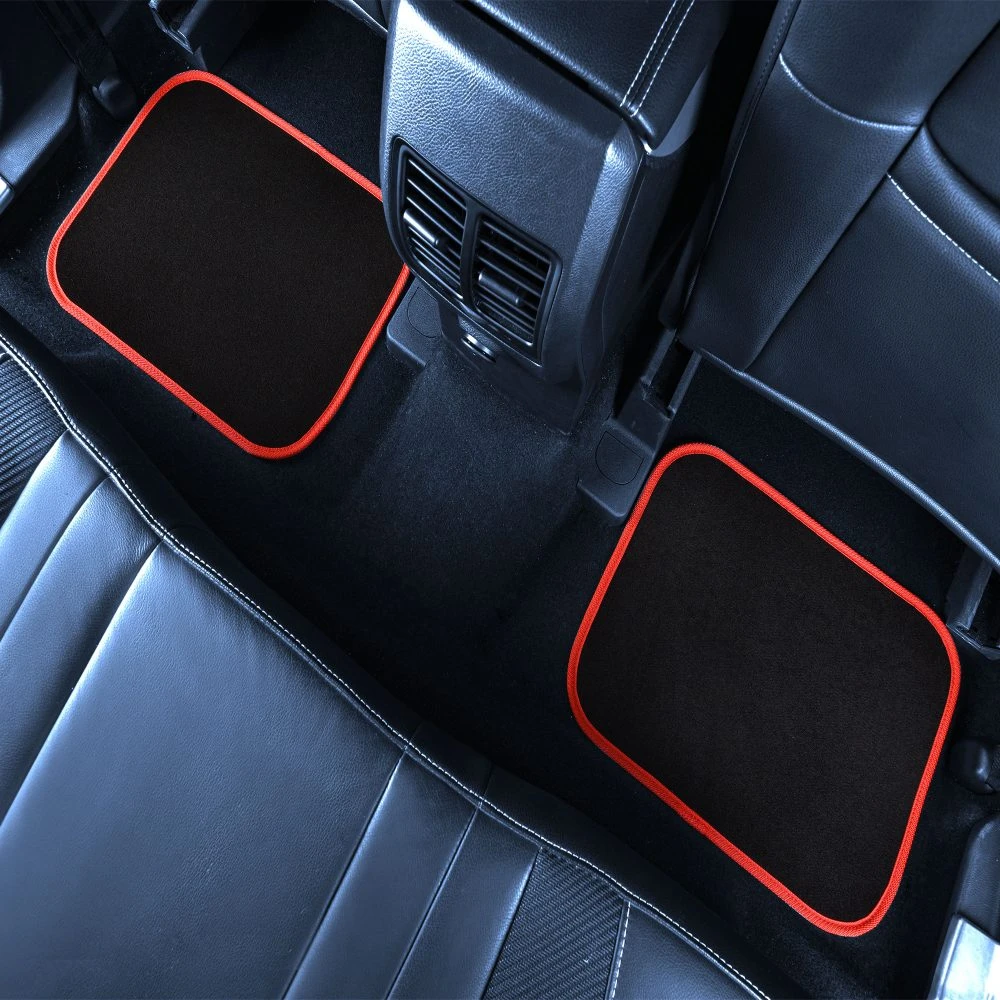 Color-Trimmed Non-Slip Carpet Floor Mats With Rubber Heel Pad - Full Set Red(Color Trimmed Non Slip Carpet Floor Mats With Rubber Heel Pad Full Set Red) 3 Color-Trimmed Non-Slip Carpet Floor Mats With Rubber Heel Pad - Full Set Red(Color Trimmed Non Slip Carpet Floor Mats With Rubber Heel Pad Full Set Red) - Image 3
