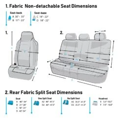Premium Fabric Seat Covers - Full Set Gray(Premium Fabric Seat Covers Full Set Gray) -FH Group fabric Nondetachable combo Rear Fabric Split e1568994074853 8fa0f3fd eb5b 4457 8610 8d3c919ca8a1