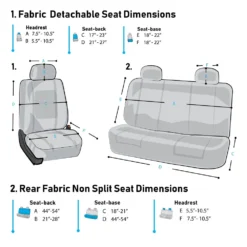 Flat Cloth Seat Covers - Full Set Gray(Flat Cloth Seat Covers Full Set Gray) -FH Group fabric detachable rear nonsplit combo e1568994045797 f16214ba 0504 4ac5 90ef 54e9bb994cc4